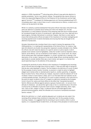 VICTIM OR SUSPECT - A QUESTION OF COLOUR