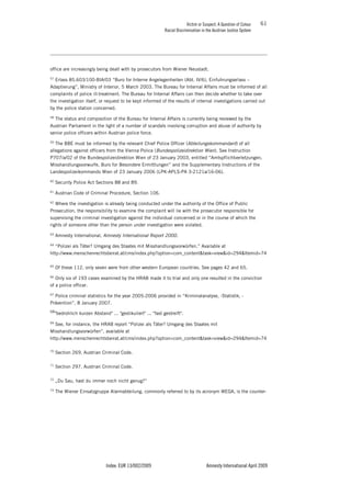 VICTIM OR SUSPECT - A QUESTION OF COLOUR