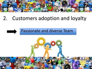 2. Customers adoption and loyalty
Passionate and diverse Team

 