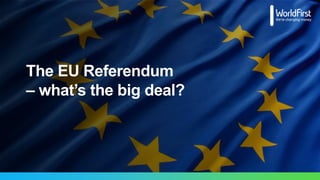 The EU Referendum
– what’s the big deal?
 