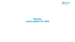 Measles
Latest update for 2020
8
 
