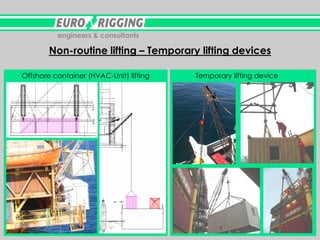 engineers & consultants

Non-routine lifting – Temporary lifting devices
Offshore container (HVAC-Unit) lifting

Temporary lifting device

 