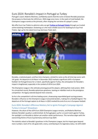 Euro 2024 Ronaldo's Impact in Portugal vs Turkey.docx