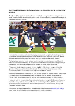 Euro 2024 Théo Hernandez's Journey with the France National Team.docx