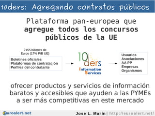 10ders: Agregando contratos públicos

         Plataforma pan-europea que
         agregue todos los concursos
           ...