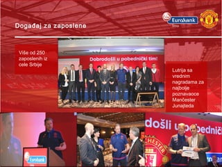 Više od 250
zaposlenih iz
cele Srbije
Lutrija sa
vrednim
nagradama za
najbolje
poznavaoce
Mančester
Junajteda
Događaj za z...
