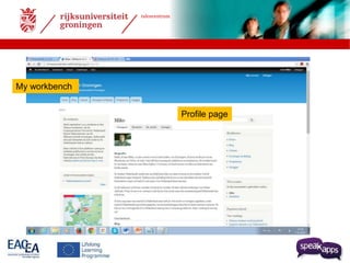 talencentrum 
Profile page 
My workbench 
 