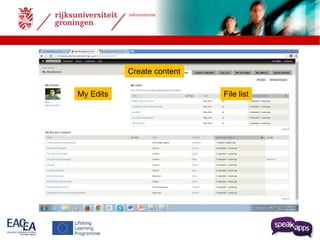 talencentrum 
My Edits 
Create content 
File list 
 