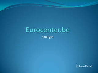 Eurocenter.be Analyse Kohnen Patrick 