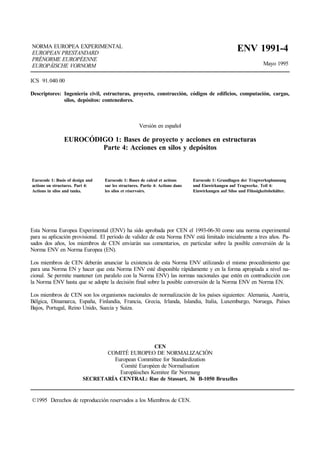 Eurocode Silos Eurocodigo 1 parte 4. acciones en silos y depositos | PDF