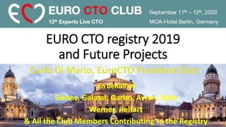 EURO CTO registry 2019
and Future Projects
on behalf of
Sianos, Galassi, Garbo, Avran, Bufe
Werner, Reifart
& All the Club Members Contributing to the Registry
 