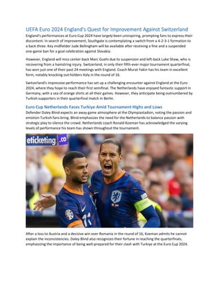 England's Triumph: Reaching the Finals of Euro 2024! - Team Tactics and Strategy