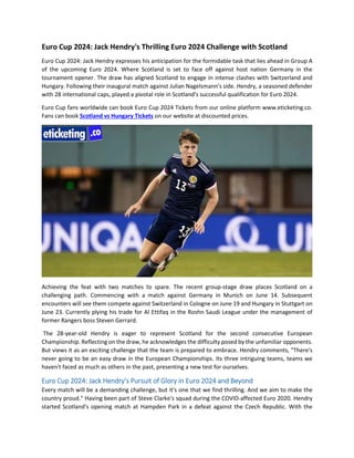 Euro Cup 2024 Jack Hendry's Thrilling Euro 2024 Challenge with Scotland.pdf