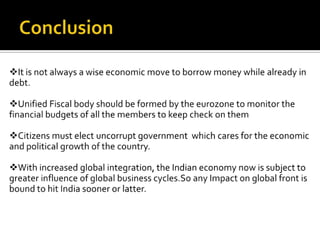 Eurozone debt and impact on Indian economy