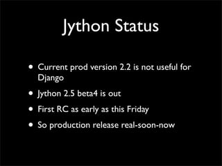 Jython on Django