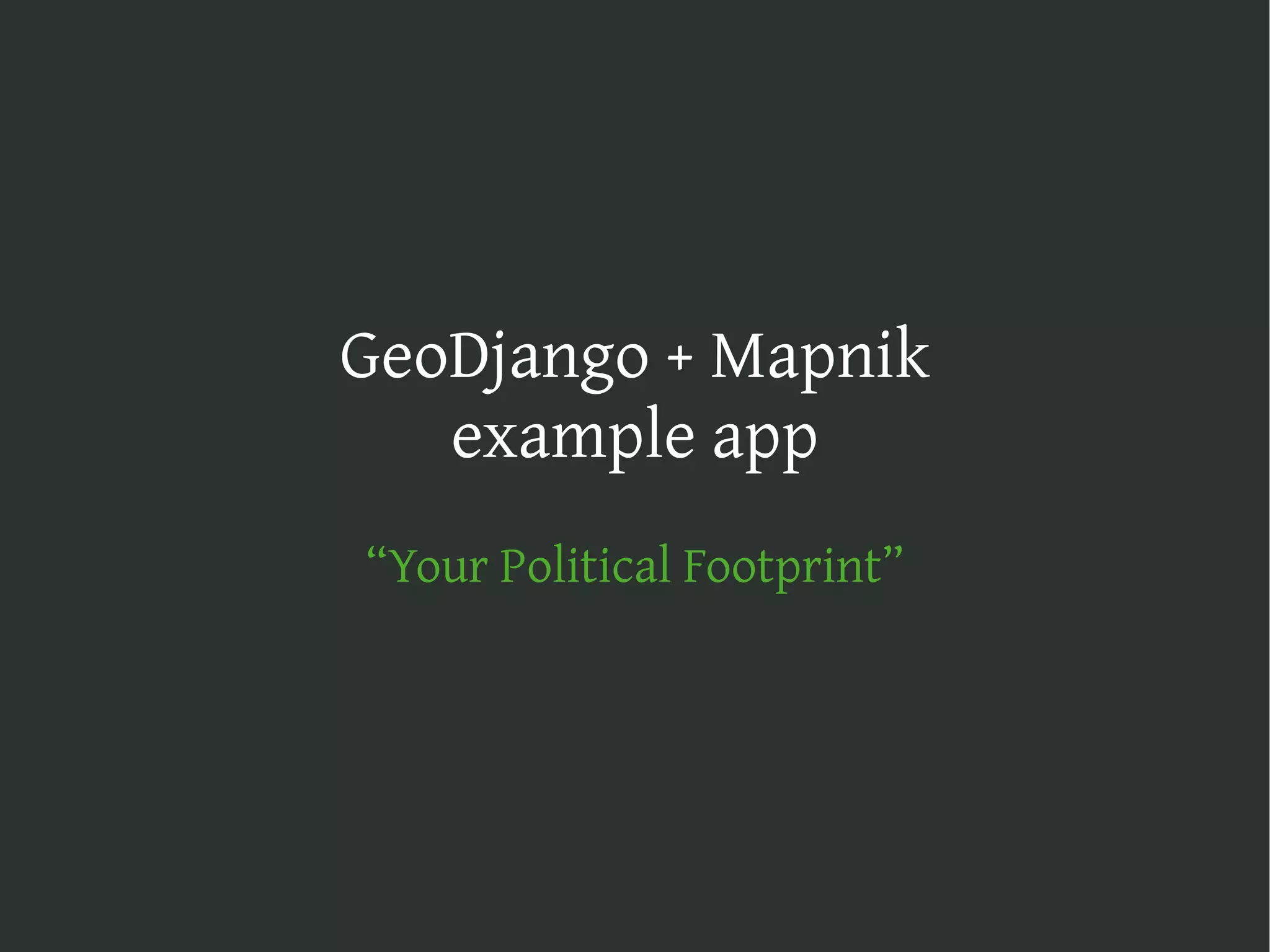 The Web map stack on Django