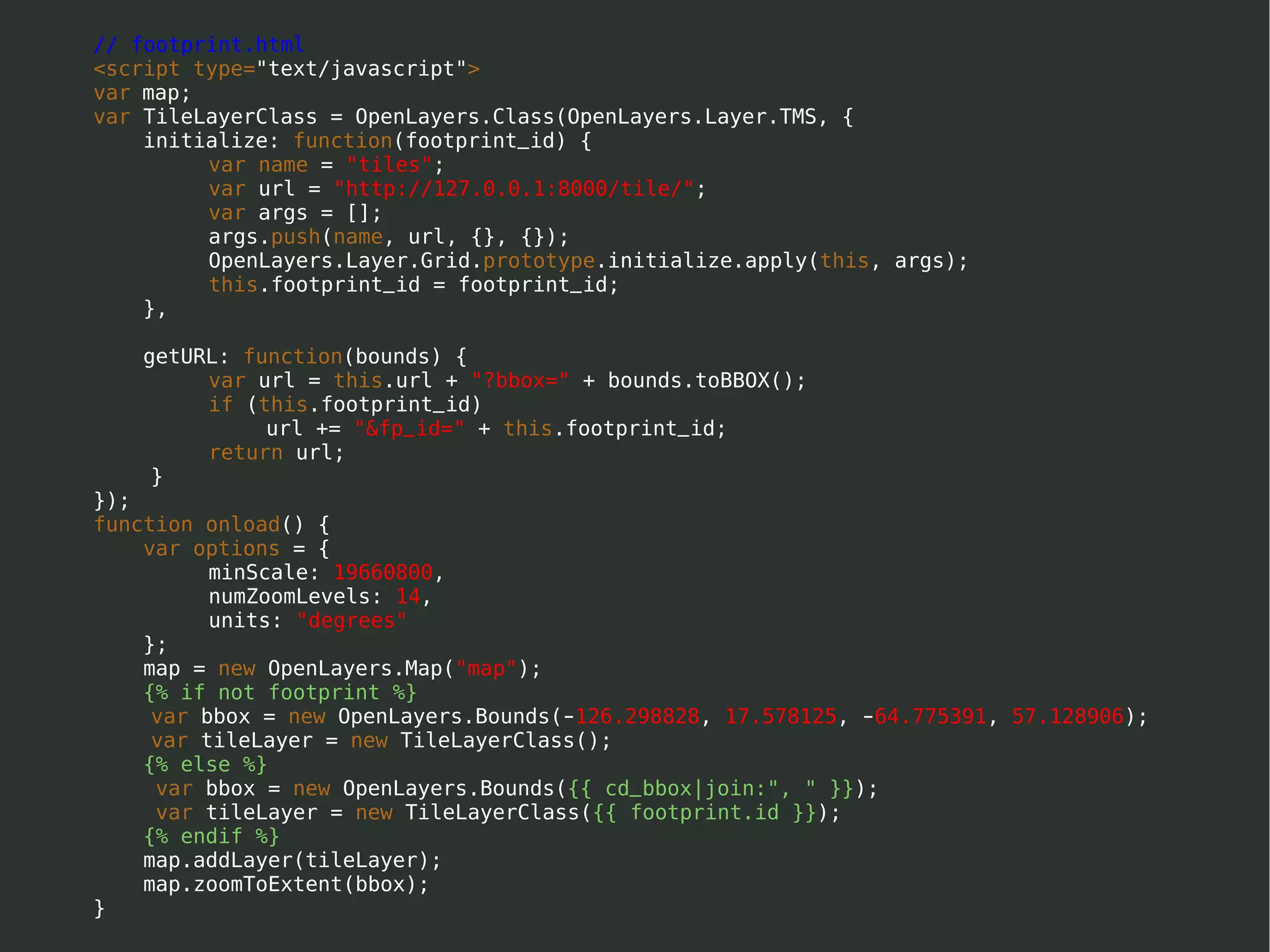 The Web map stack on Django