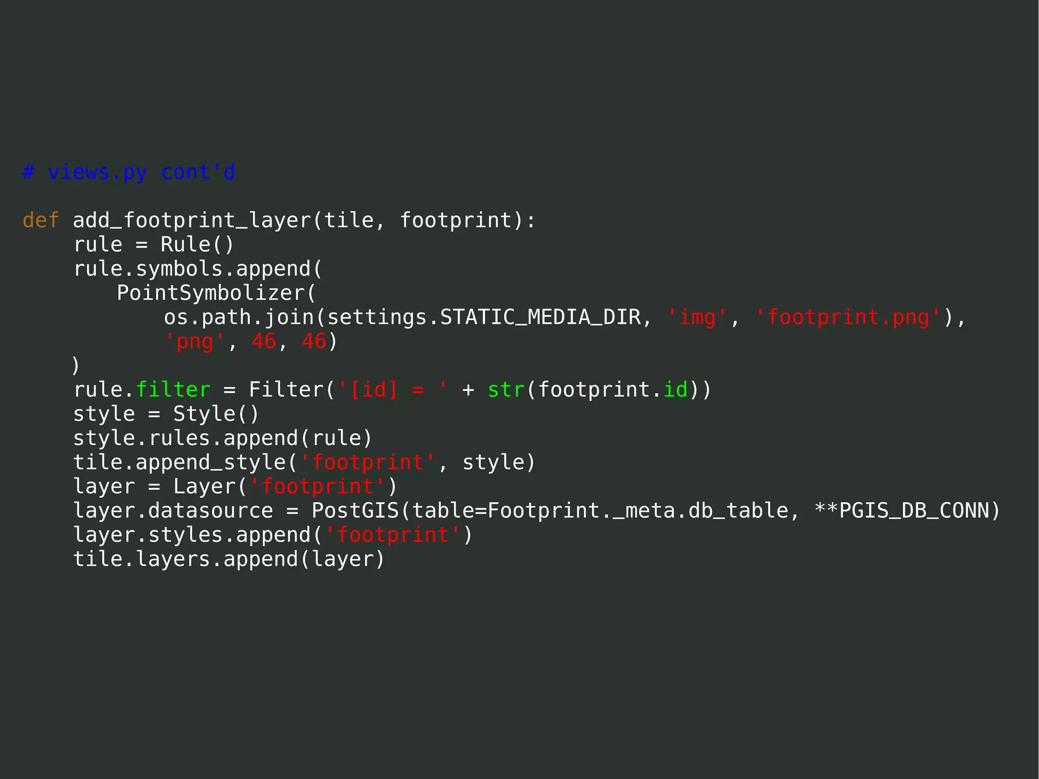The Web map stack on Django