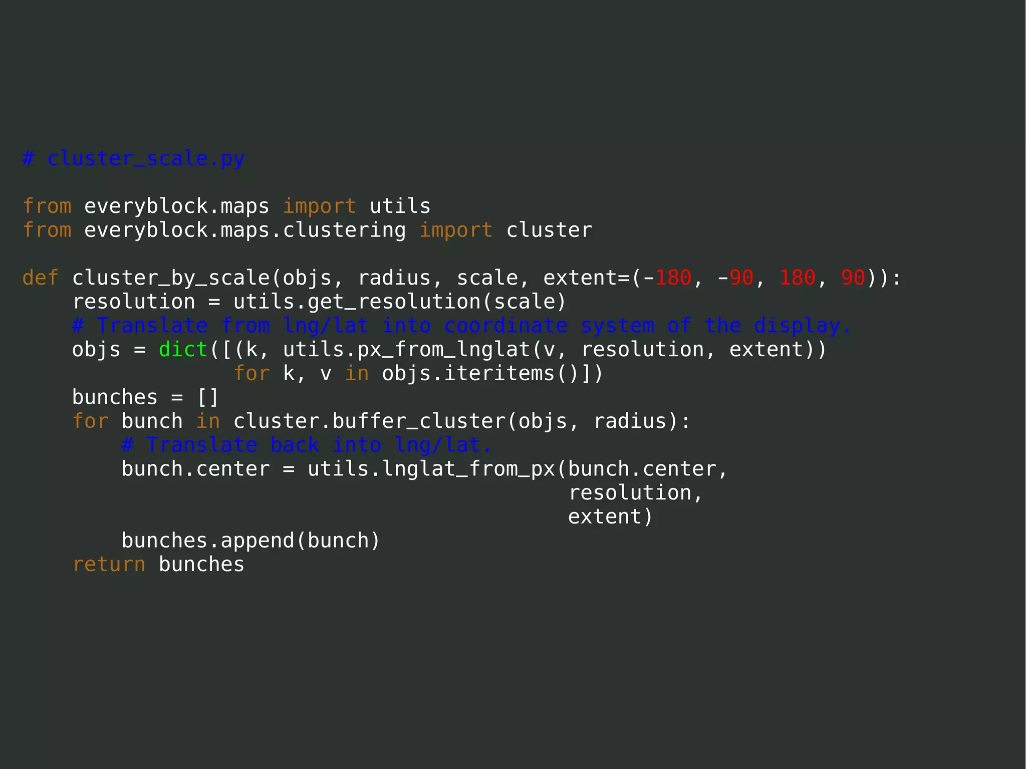 The Web map stack on Django