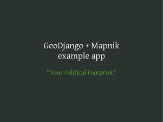 The Web map stack on Django