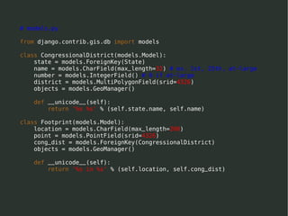 The Web map stack on Django