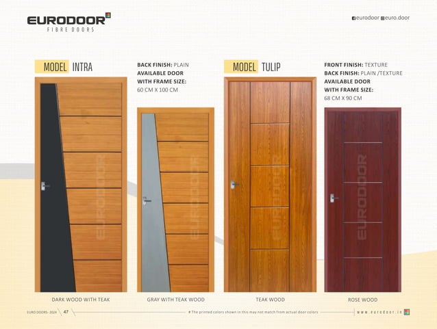 Euro Fiber Doors Pdf Catalogue with Price List In Kerala | PPT