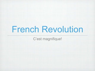 French Revolution 
C’est magnifique! 
 