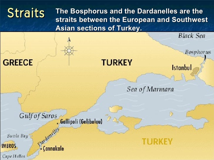 Карта пролив босфор и дарданеллы на карте