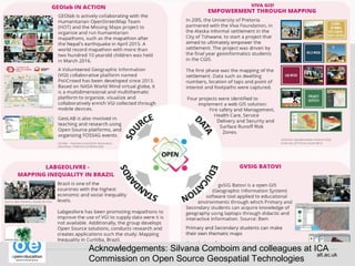 alt.ac.uk
Education + Empowerment = 
Geo4All 
Acknowledgements: Silvana Comboim and colleagues at ICA
Commission on Open Source Geospatial Technologies
 