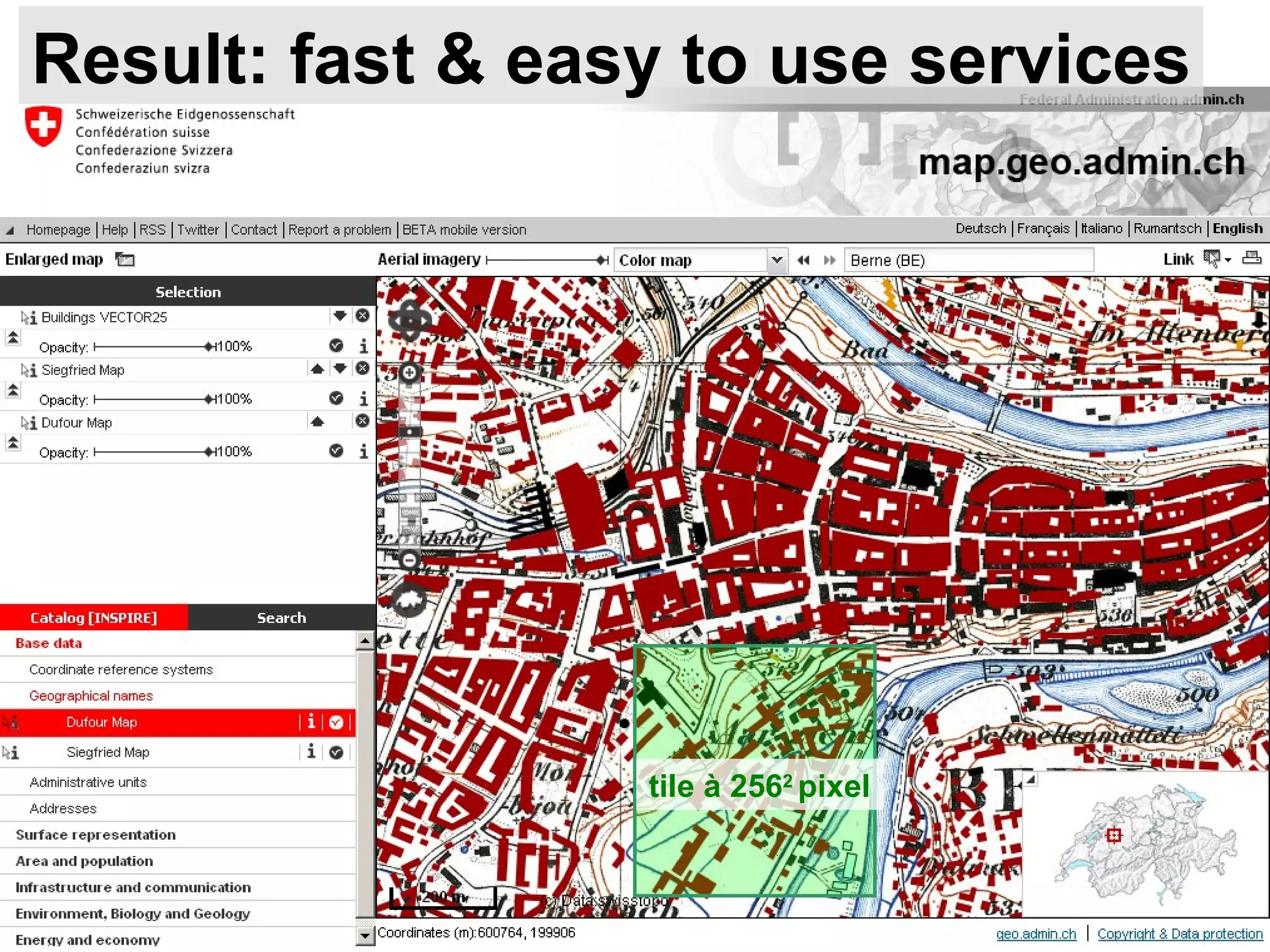tile à 256 2  pixel Result: fast & easy to use services 
