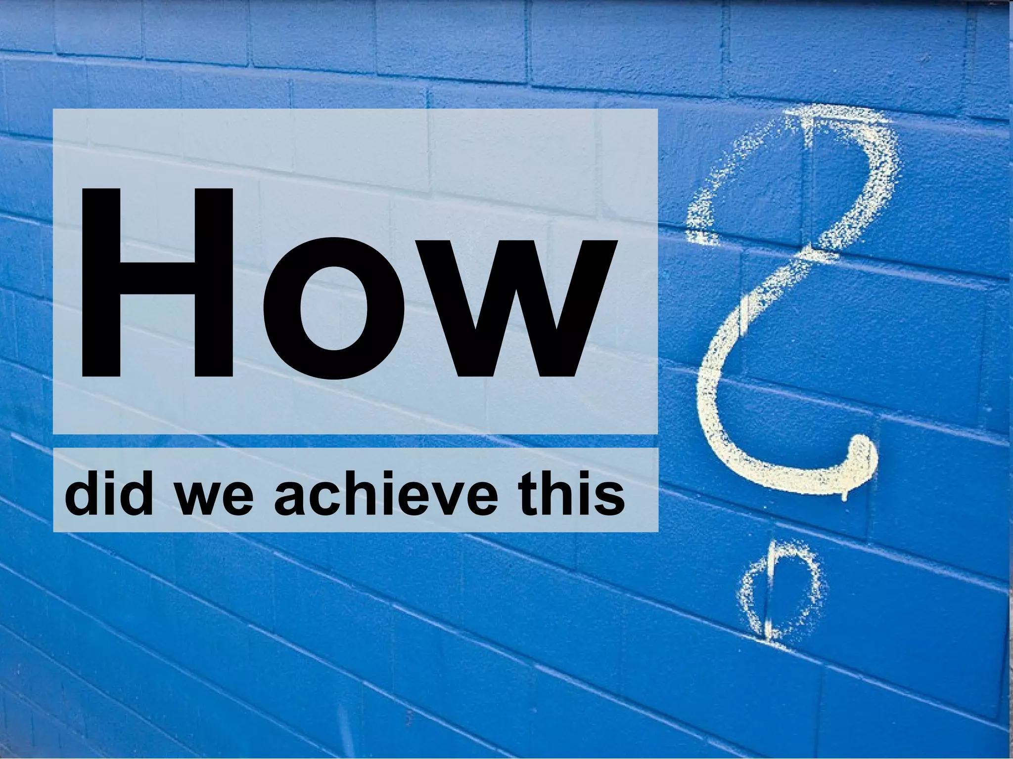 Demo But HOW did we achieve this How did we achieve this 