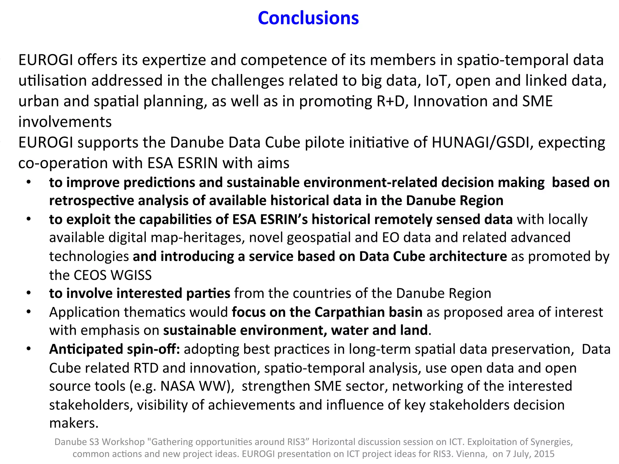 ICT project idea: the Danube Data Cube | PDF