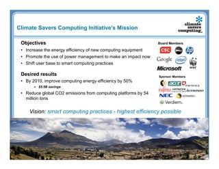 Euro Green IT Innovation Center Climate Savers Computing PPT
