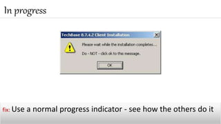 In progress
fix: Use a normal progress indicator - see how the others do it
 