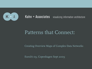 Patterns that Connect:

Creating Overview Maps of Complex Data Networks



EuroIA 09, Copenhagen Sept 2009
 