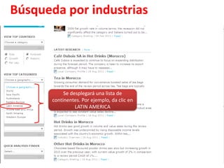 Búsqueda por industriasEl término se insertará en la caja de búsqueda. Luego da clic en GO