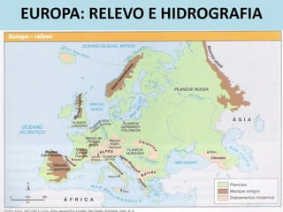 EUROPA: RELEVO E HIDROGRAFIA
 