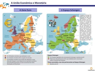 A União Económica e Monetária
A Zona Euro O Espaço Schengen
 