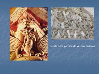 Detalle de la portada de Vezelay. Infierno
 