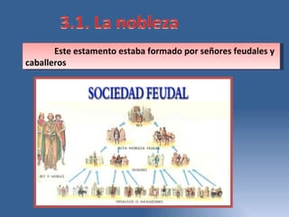 Este estamento estaba formado por señores feudales y caballeros 