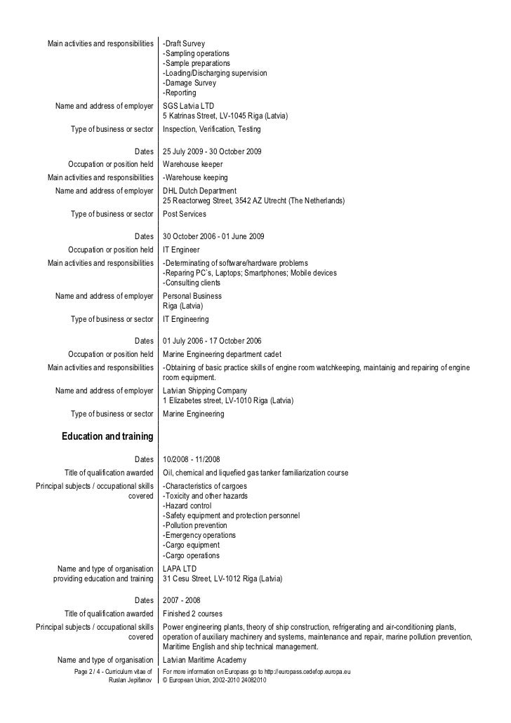 curriculum vitae drafts