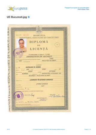 Paşaport european al competenţelor
Viorel Hutuleac Todan
3/4/15 © Uniunea Europeană, 2002-2015 | http://europass.cedefop.europa.eu Pagina 6 / 14
UE Bucuresti.jpg
 