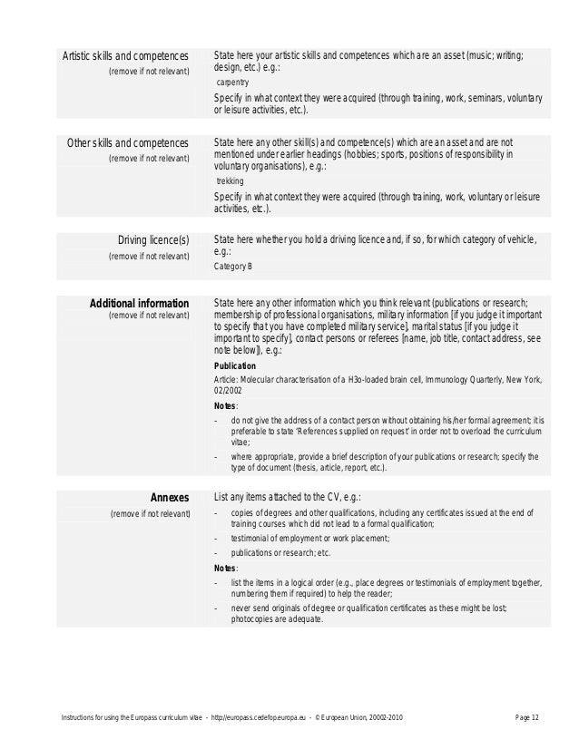 technical skills and competencies examples cv