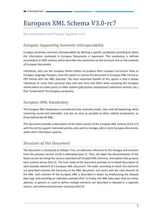Europass XML Schema v3.0 RC7 Documentation and Changelog | PDF