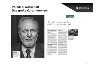 Politik & Wirtschaft 
Das große €uro-Interview 
10 
 