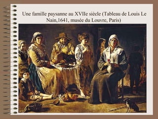 Une famille paysanne au XVIIe siècle (Tableau de Louis Le Nain,1641, musée du Louvre, Paris)  