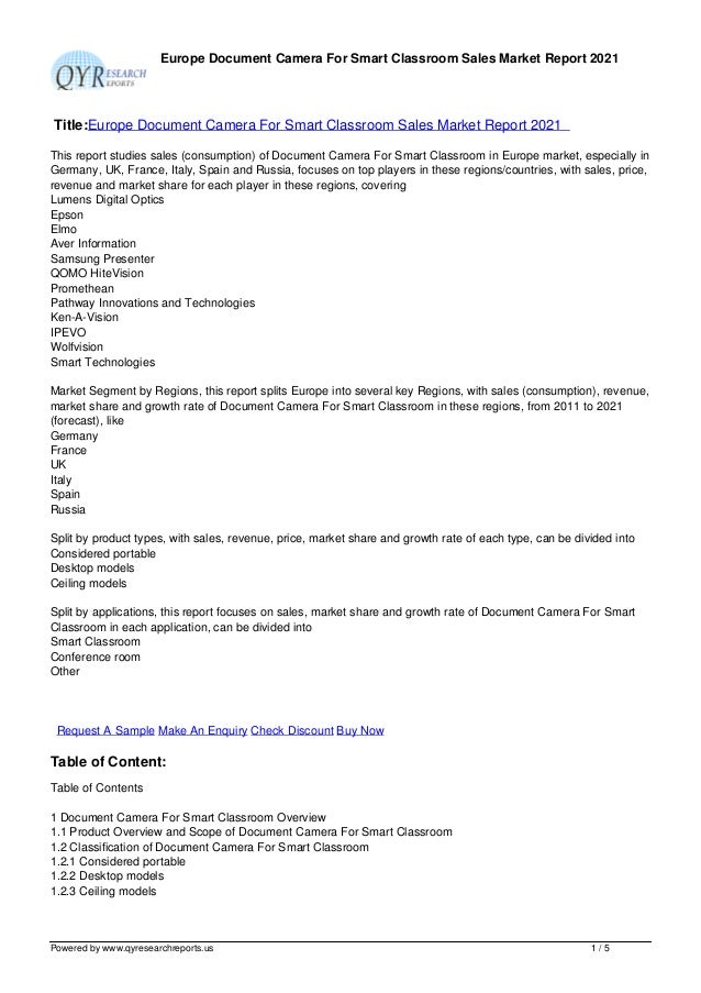 Learn Details Of Europe Document Camera For Smart Classroom Sales Mar