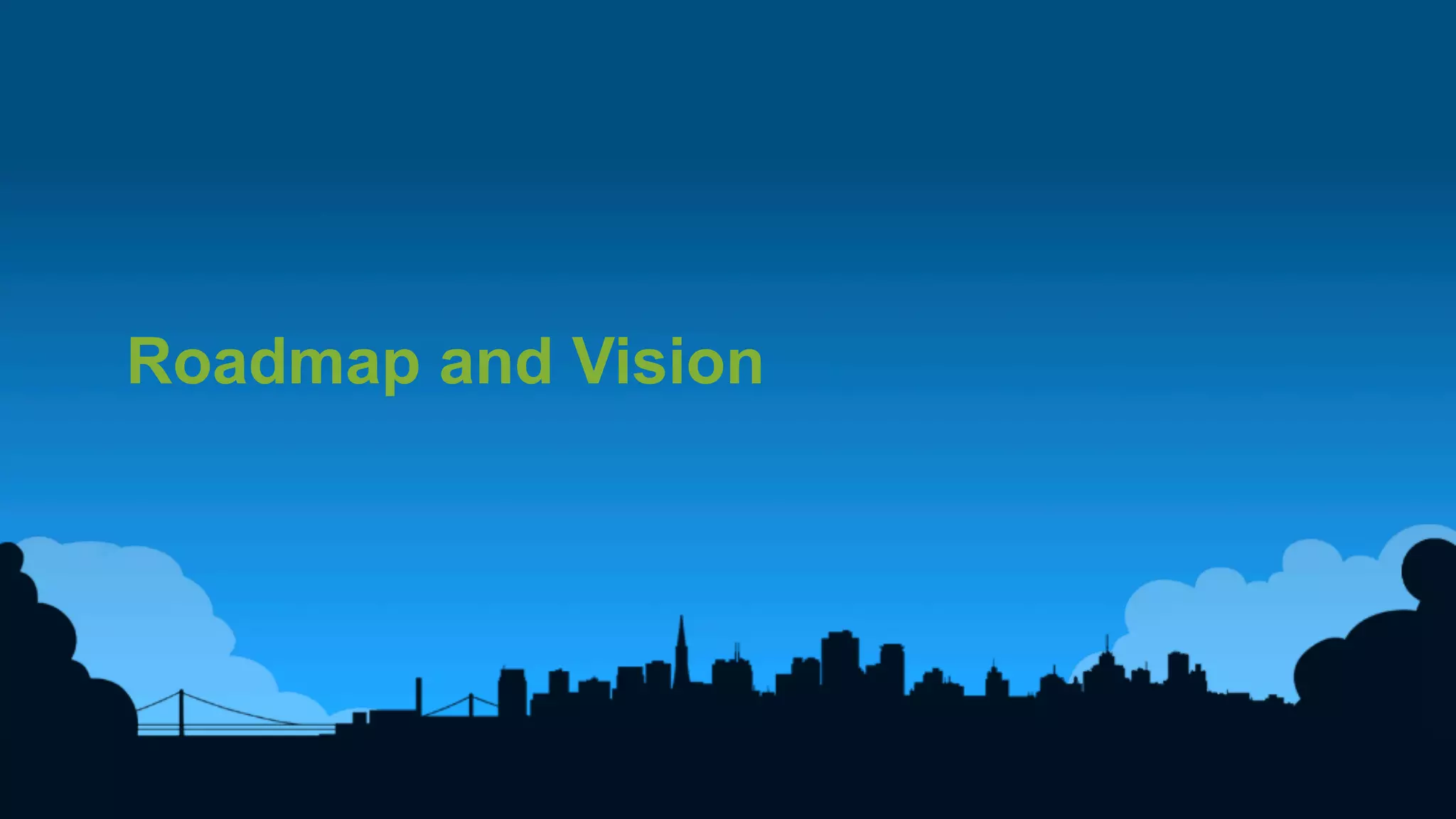 13	
  
Roadmap and Vision
 