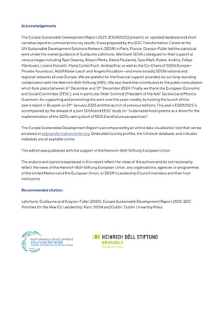 Europe Sustainable Development Report 2025 | PDF