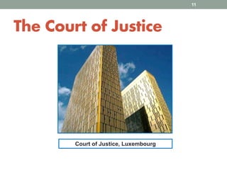 The Court of Justice
11
Court of Justice, Luxembourg
 